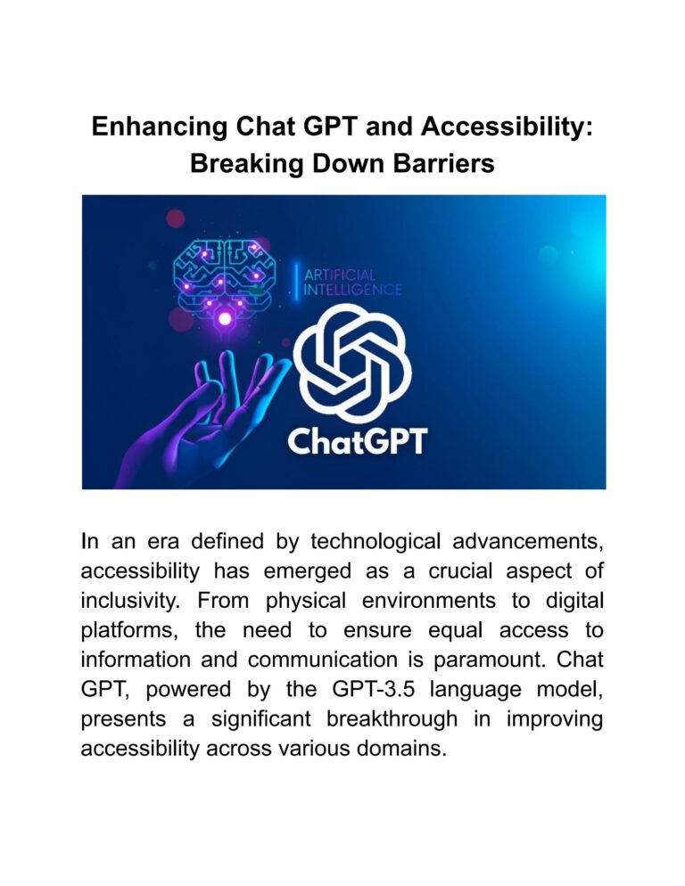 Home 13 Is Chat GPT Accessible To People With Disabilities?