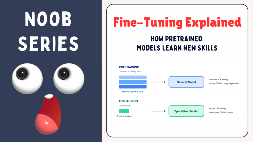 Fine-Tuning Explained for Noobs (How Pretrained Models Learn New Skills) 19 Noob Series Fine Tuning Explained