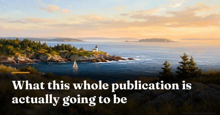What this whole publication is actually going to be